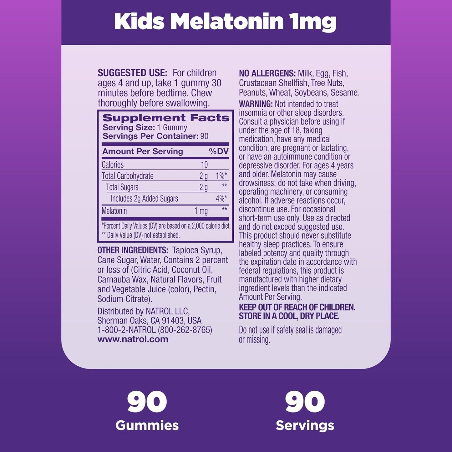 MELATONINA 1MG - NATROL