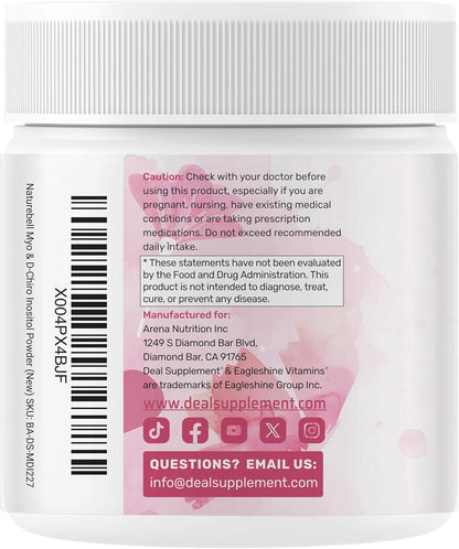 Polvo Myo & D-Chiro Inositol para Mujeres (Folato, Vitamina D3 y Vitex) - Deal Supplement