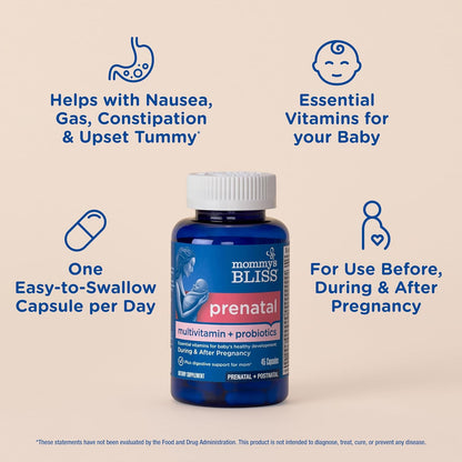 Multivitaminico+Probiótico PreNatal - Mommy's Bliss