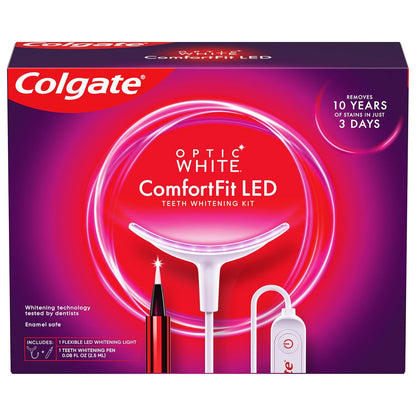 White ComfortFit Teeth Whitening Kit with LED Light and Whitening Pen - Colgate