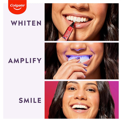 White ComfortFit Teeth Whitening Kit with LED Light and Whitening Pen - Colgate