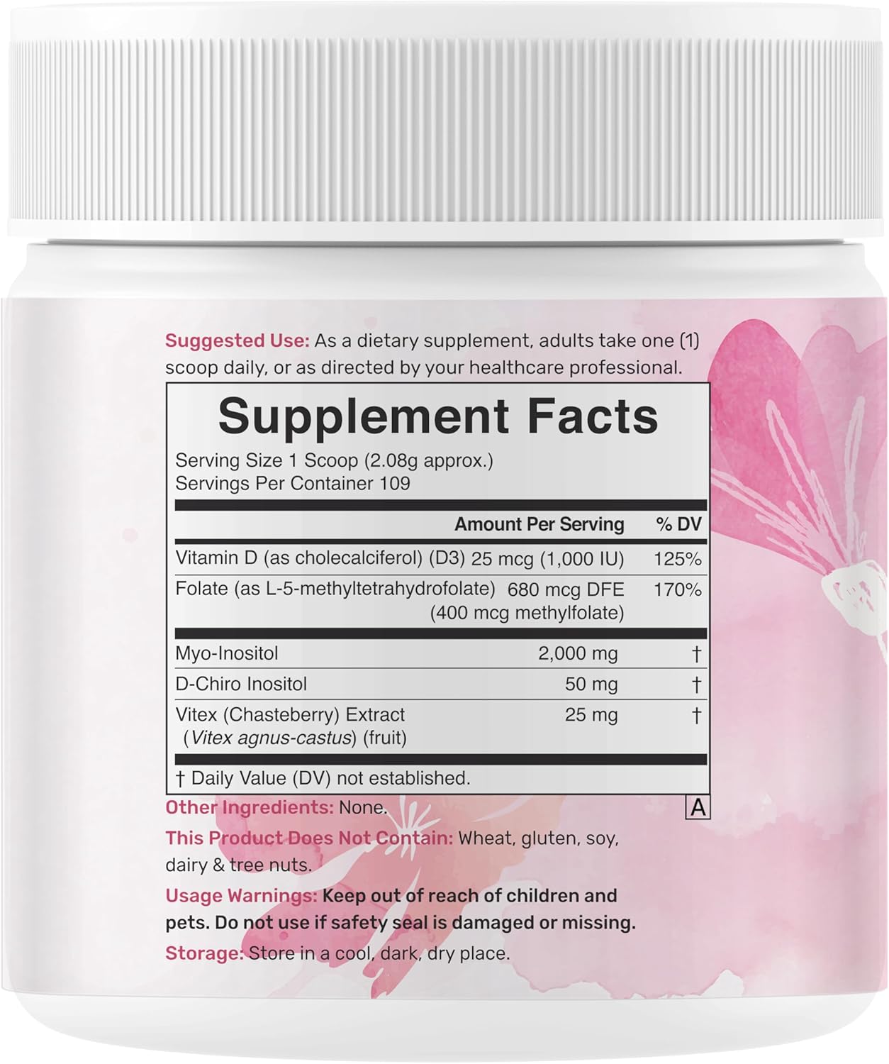 Polvo Myo & D-Chiro Inositol para Mujeres (Folato, Vitamina D3 y Vitex) - Deal Supplement