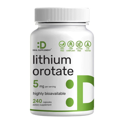 Orotato de Litio 5mg (Altamente Biodisponible) - Deal Supplement