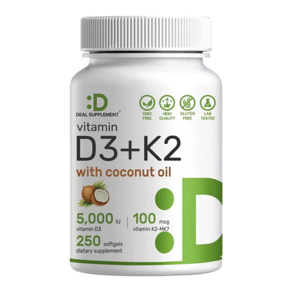 D3 + K2 (Con Aceite De Coco) 5000 UI - Deal Supplement