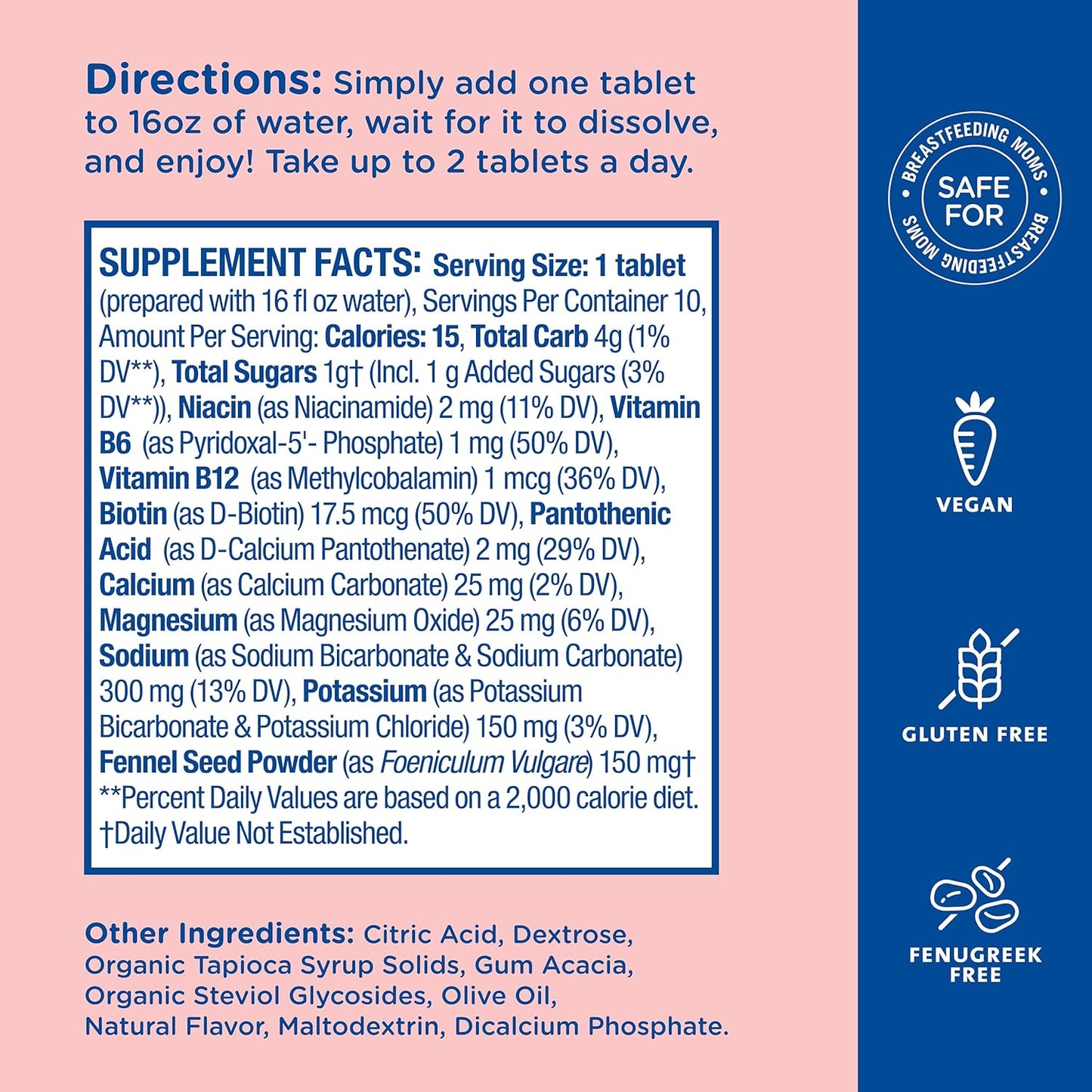 Tabletas de Bebida PostNatal de Hidratación para Lactancia - Mommy's Bliss