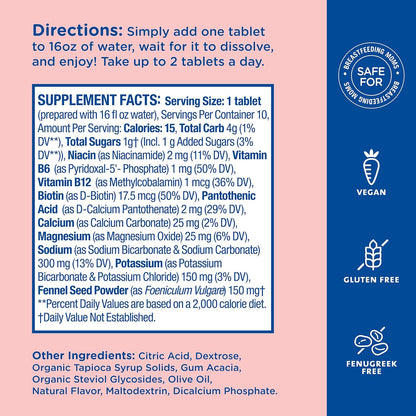 Tabletas de Bebida PostNatal de Hidratación para Lactancia - Mommy's Bliss