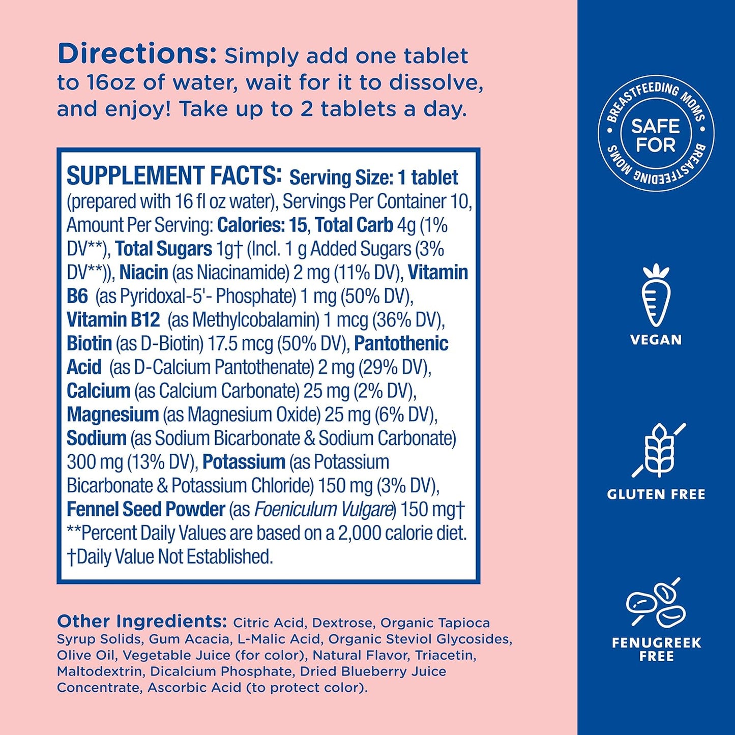 Tabletas de Bebida PostNatal de Hidratación para Lactancia - Mommy's Bliss