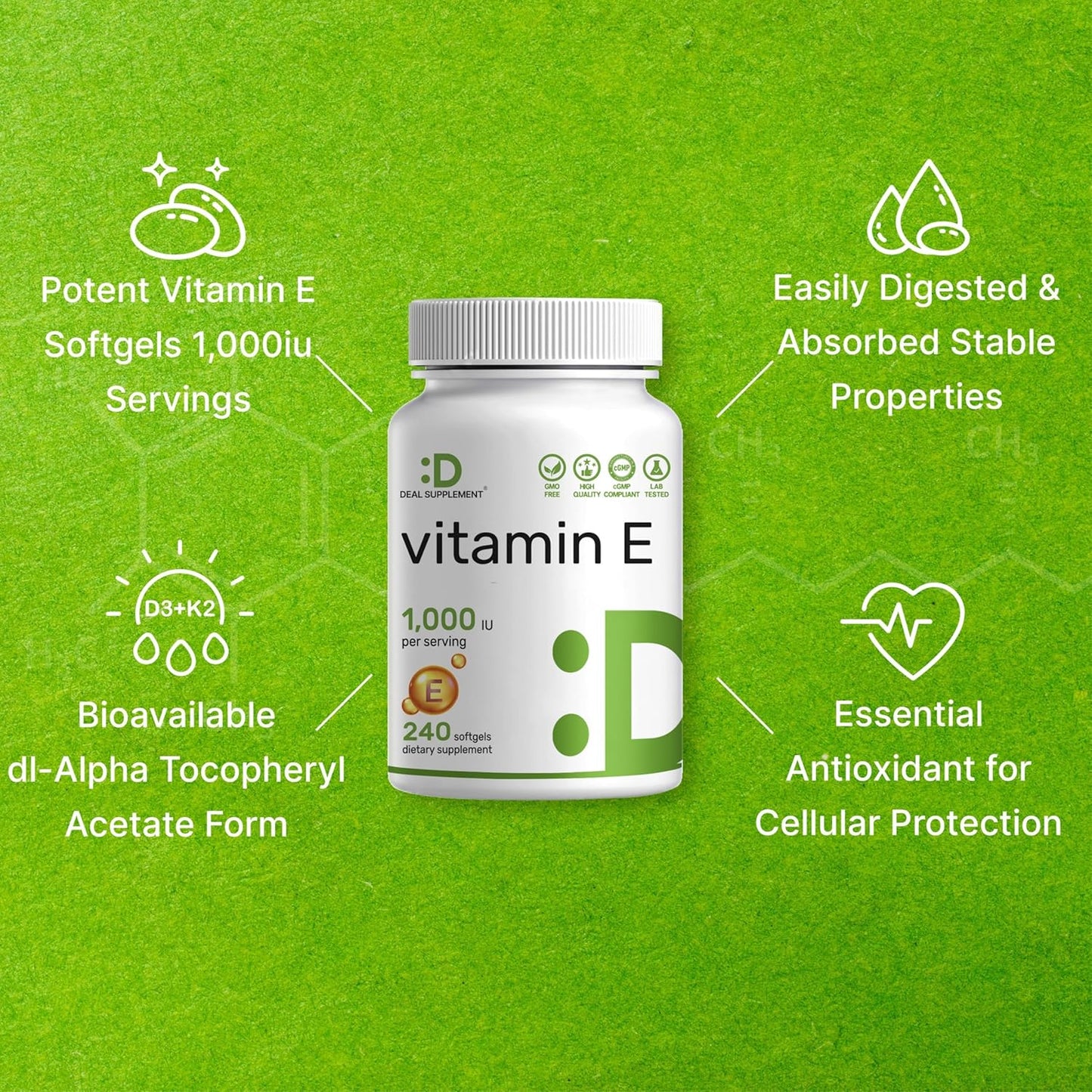 Vitamina E 1000UI - Deal Supplement
