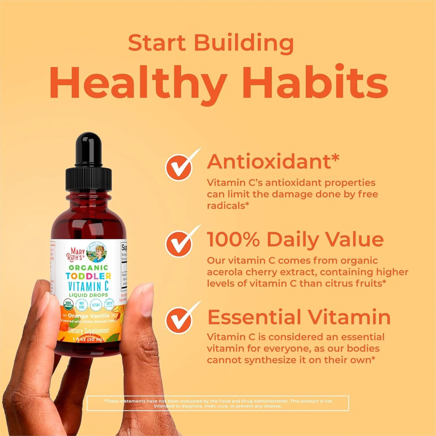 Organic Toddler Vitamin C Liquid Drops - Mary Ruth's