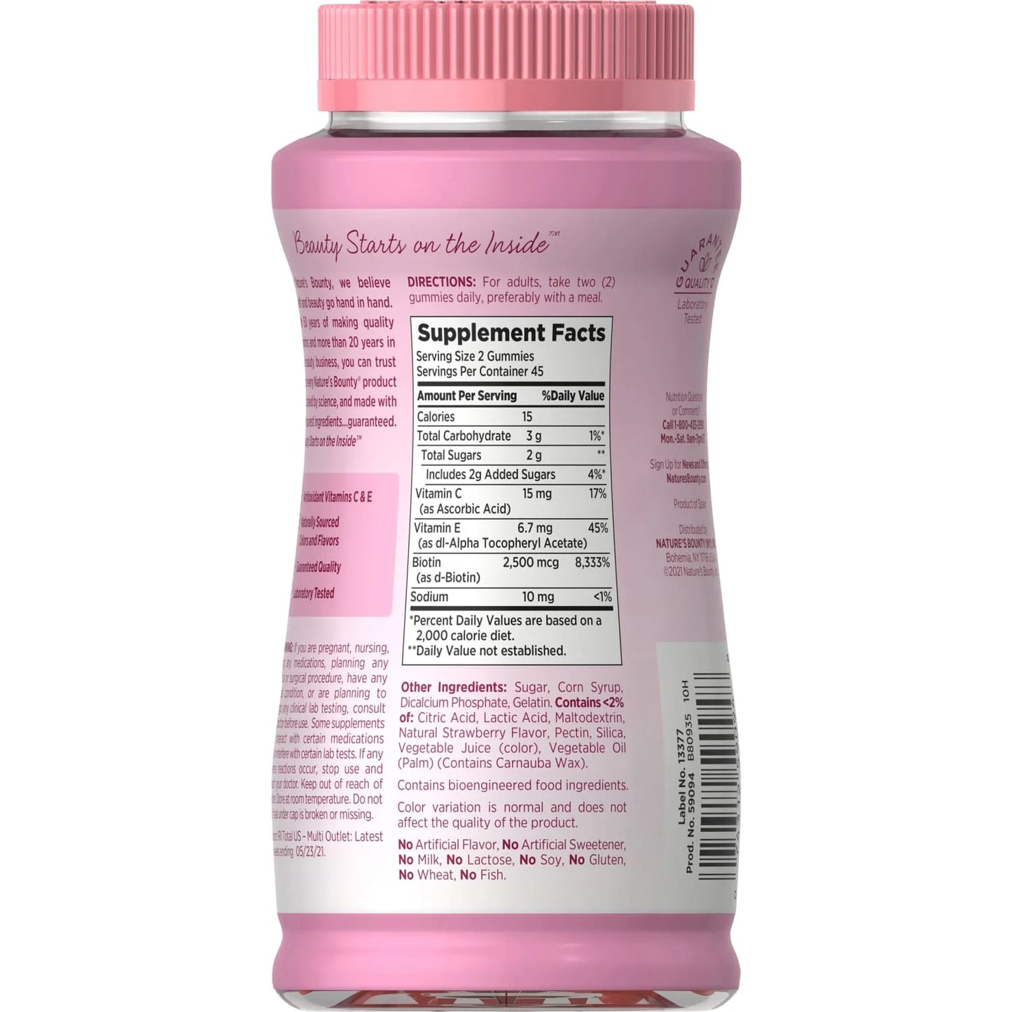 HAIR SKIN & NAILS GUMMIES 2500MCG BIOTIN - NATURE'S BOUNTY