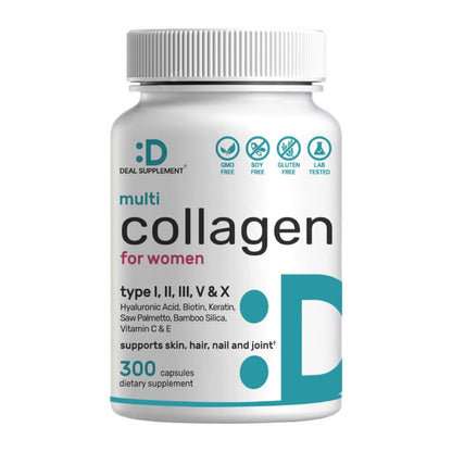 Multi Colágeno /Tipo I,II,III,V,X) para Mujeres - Deal Supplement