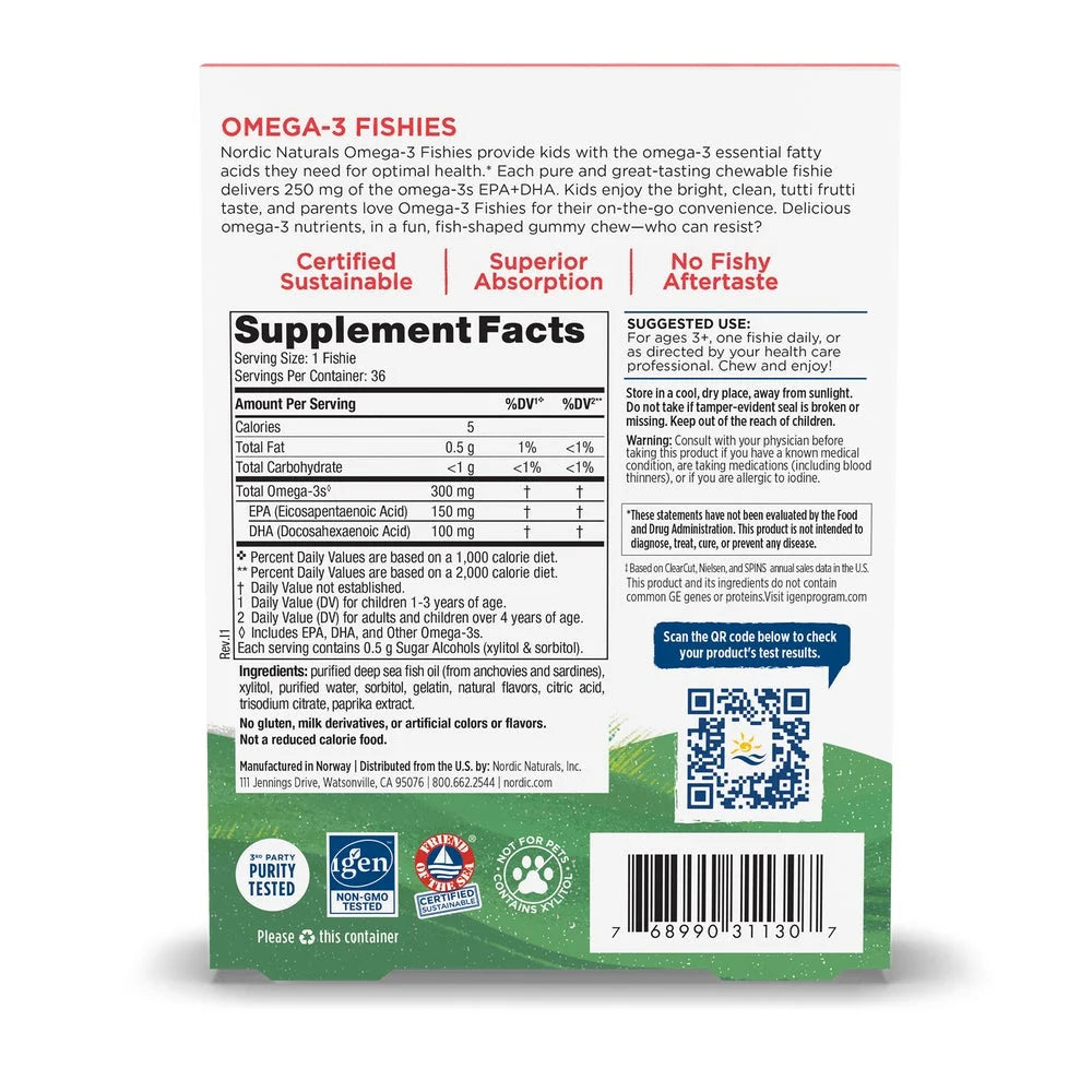 Omega 3 Zero Sugar Fishies - Nordic Naturals