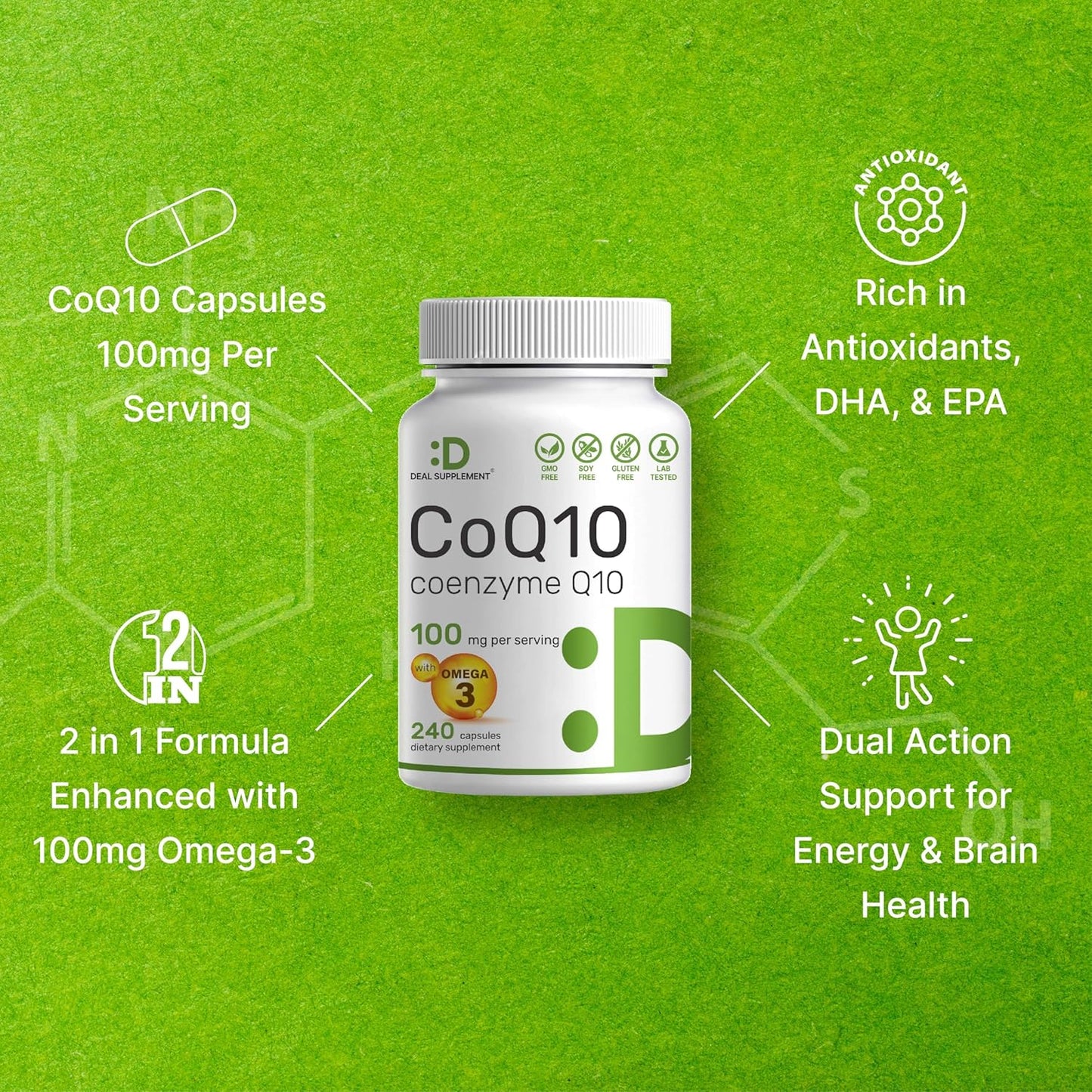 CoQ10 100mg (con Omega 3) - Deal Supplement