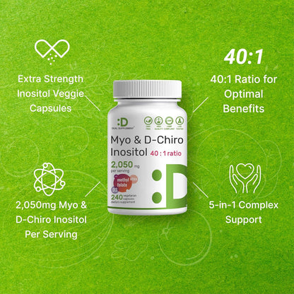 Myo & D-Chiro Inositol 2050mg (con Metilfolato y D3) - Deal Supplement
