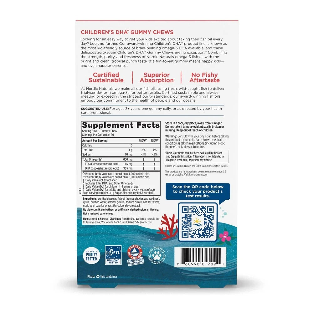 Children's DHA Gummy Chews Zero Sugar - Nordic Naturals