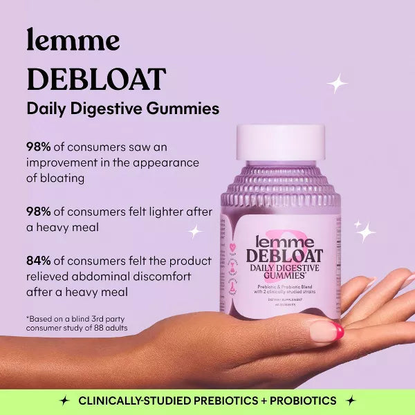 Lemme Debloat Daily Digestive Probiotic Vegan - 60 Gummies