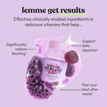 Lemme Debloat Daily Digestive Probiotic Vegan - 60 Gummies