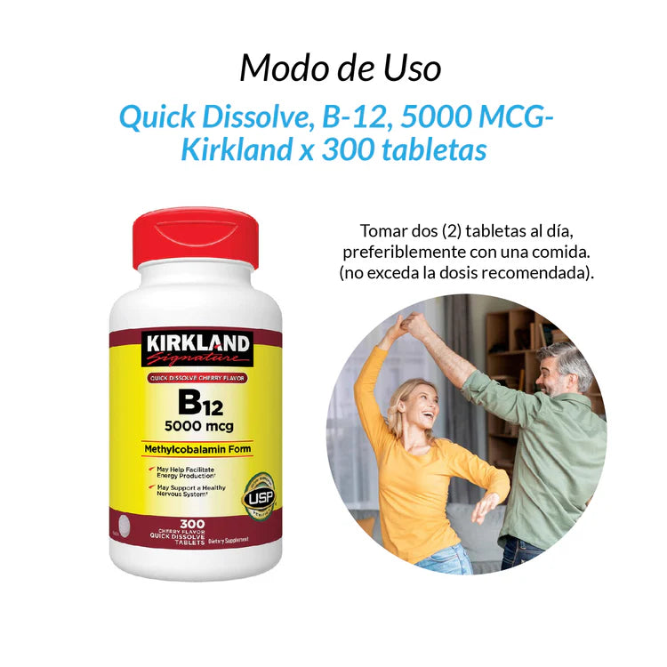 B12 5000mcg (rápida disolución) - Kirkland