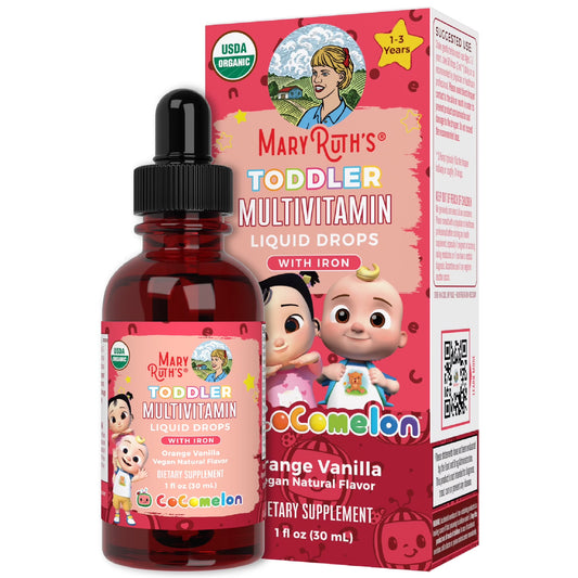 Toddler Multivitamin Liquid Drops + Hierro (Edición Cocomelon) – Mary Ruth’s