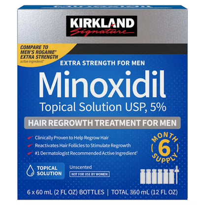 Minoxidil USP 5% para Hombre (6 x 60 mL) - Kirkland