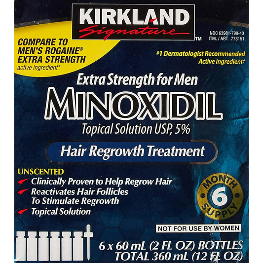 Minoxidil Extra Strength for Men 6 x 60ml - KIRKLAND