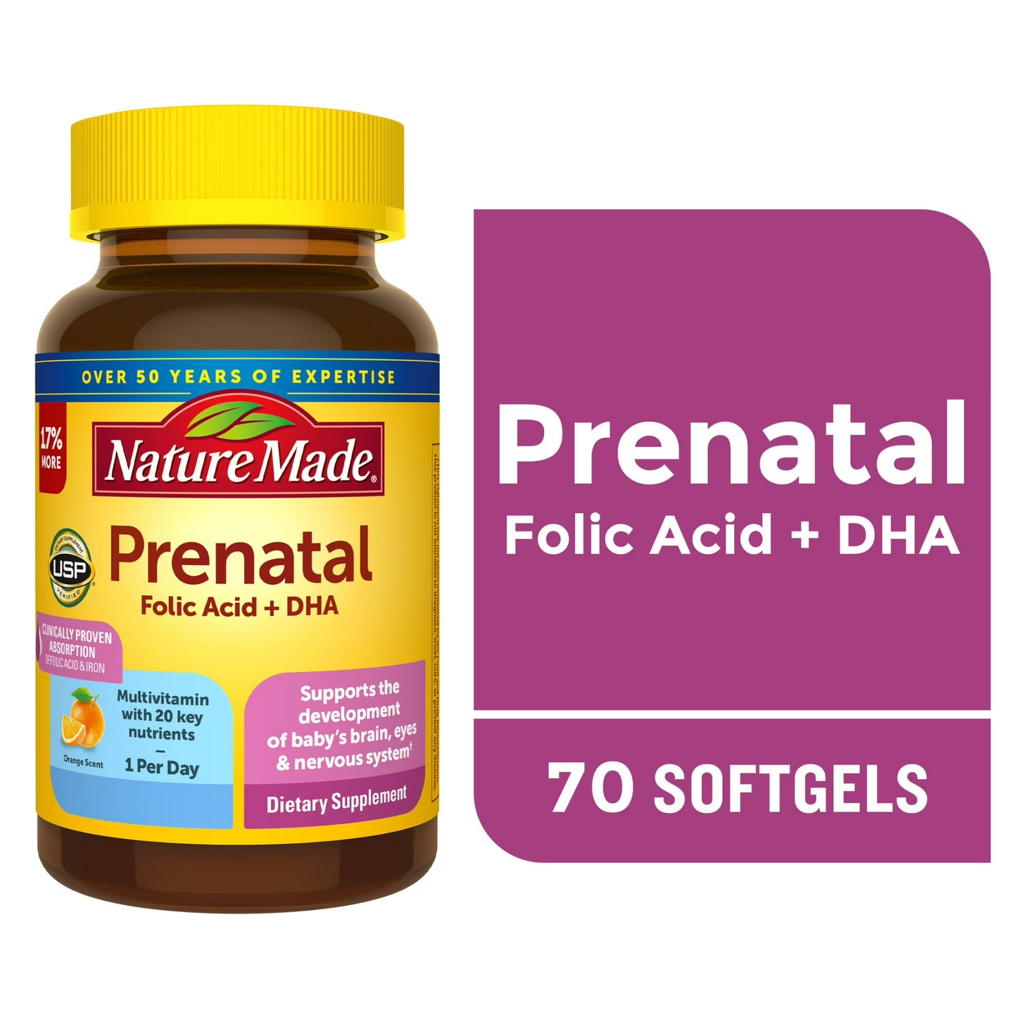Prenatal (Ácido Fólico+DHA) - Nature Made