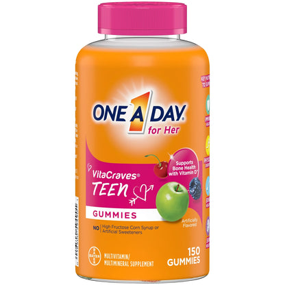 One A Day VitaCraves Adolescente - Gomitas Multivitamínicas con Vitaminas a, c, e, b3, b6, b12, Calcio y Vitamina D, 60 Uds
