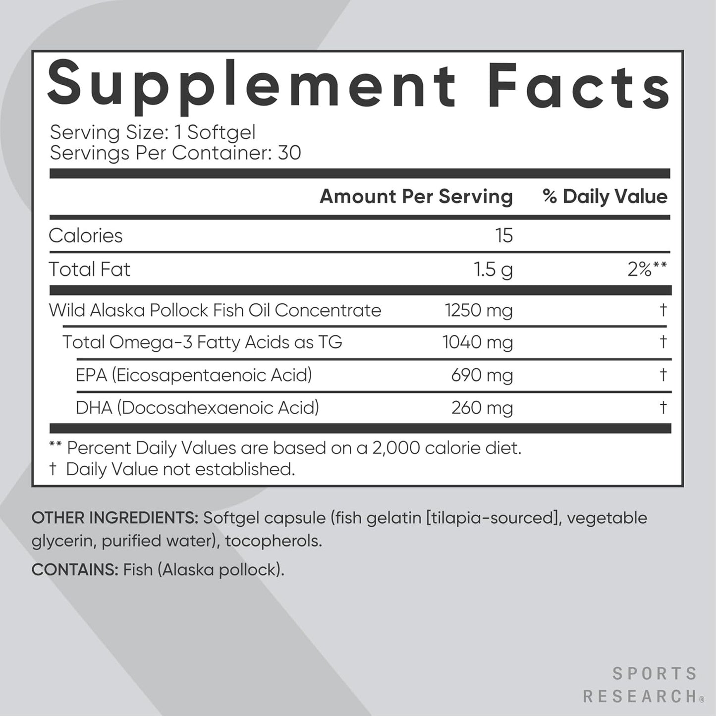 Omega 3 Fish Oil Triple Strength - Sports Research