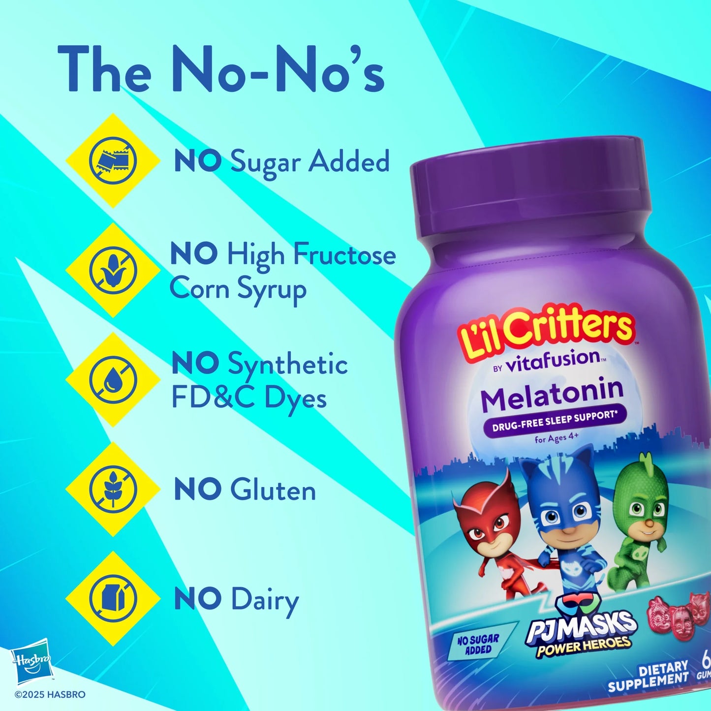 Melatonina 1MG Sin Azúcar PJ Masks - L'il Critters