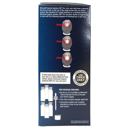 Minoxidil Extra Strength for Men 6 x 60ml - KIRKLAND