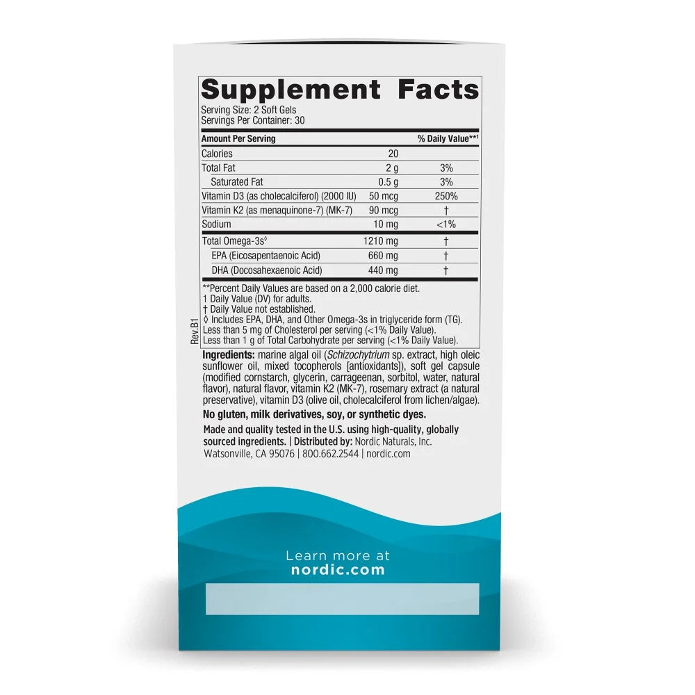 Ultimate Omega (con D3+K2) Plant-Based - Nordic Naturals