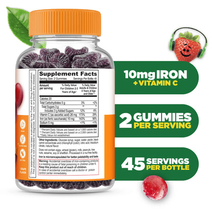 Hierro+Vitamina C Kids Gummies - Lifeable