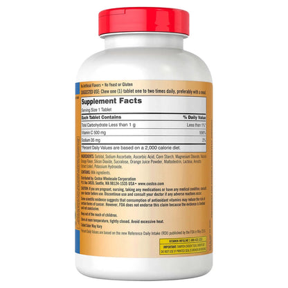 Vitamina C 500mg, (masticable) - Kirkland
