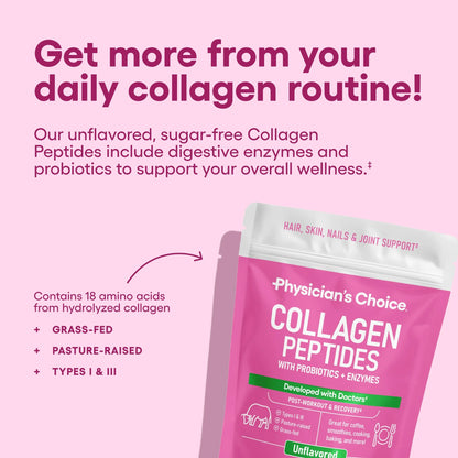 Péptidos de Colágeno con Probióticos+Enzimas (sin sabor) - Physicians Choice