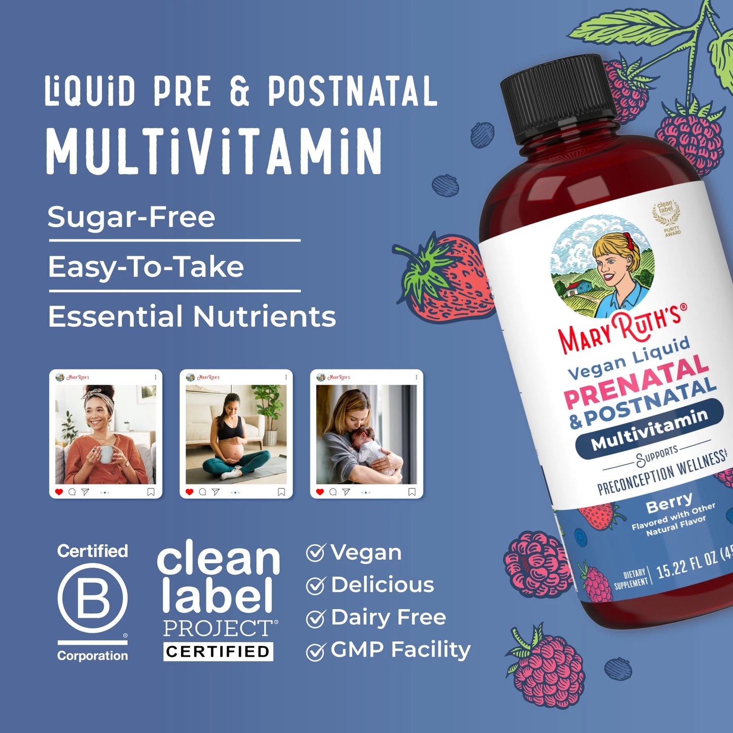 Líquido Vegano PreNatal y PostNatal - Mary Ruth's