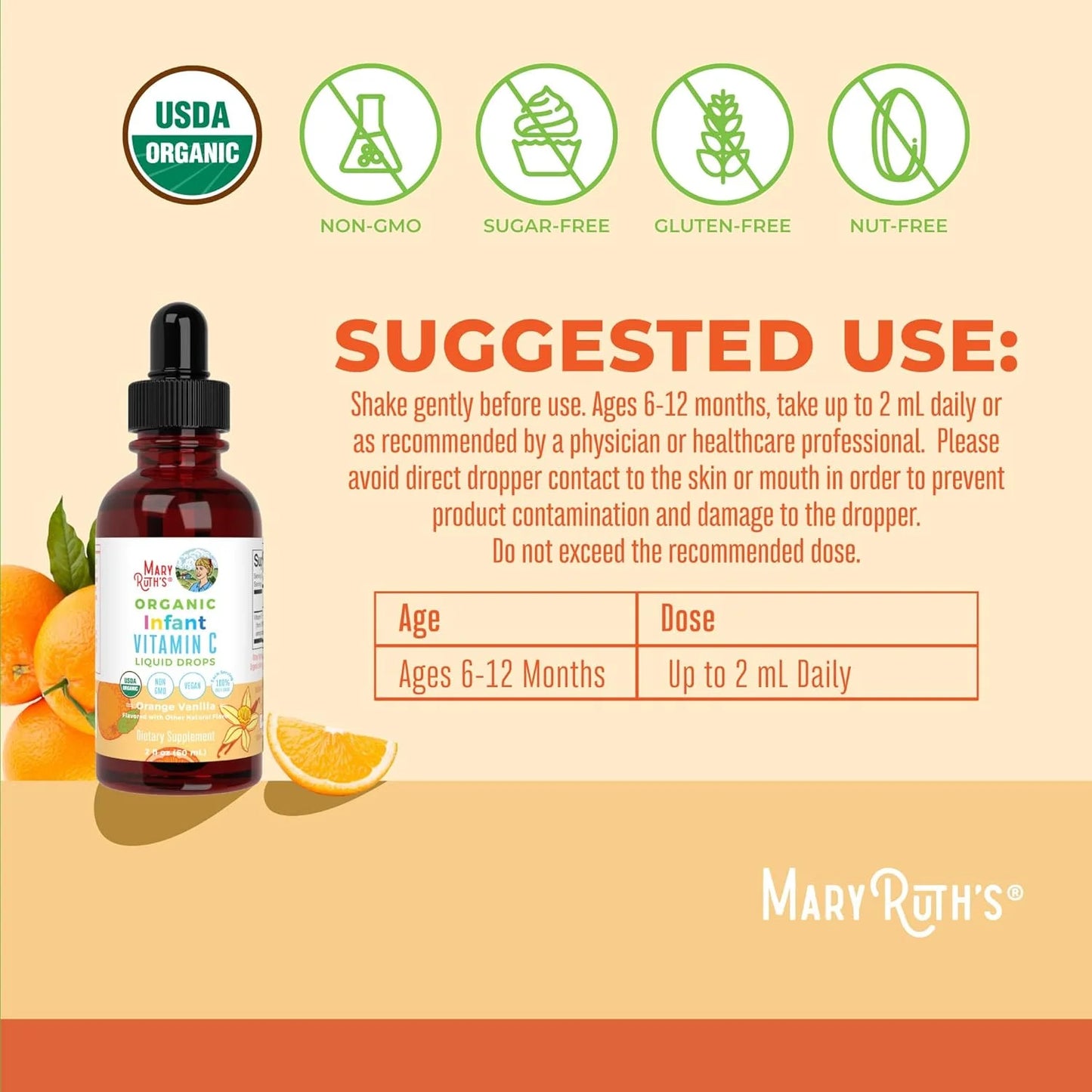 Organic Infant Vitamin C Liquid Drops - Mary Ruth's