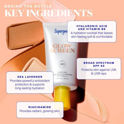 Glowscreen SPF 40 Sunscreen with Hyaluronic Acid + Niacinamide - Supergoop!