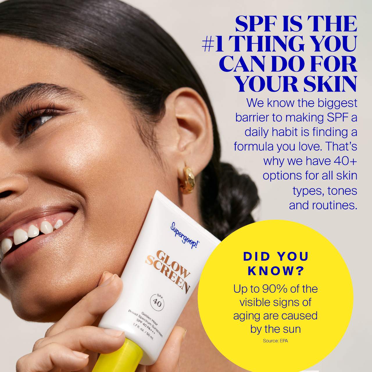Glowscreen SPF 40 Sunscreen with Hyaluronic Acid + Niacinamide - Supergoop!
