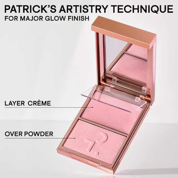 Major Glow Crème & Powder Light Reflecting Translucent Highlighter Duo - Patrick TA